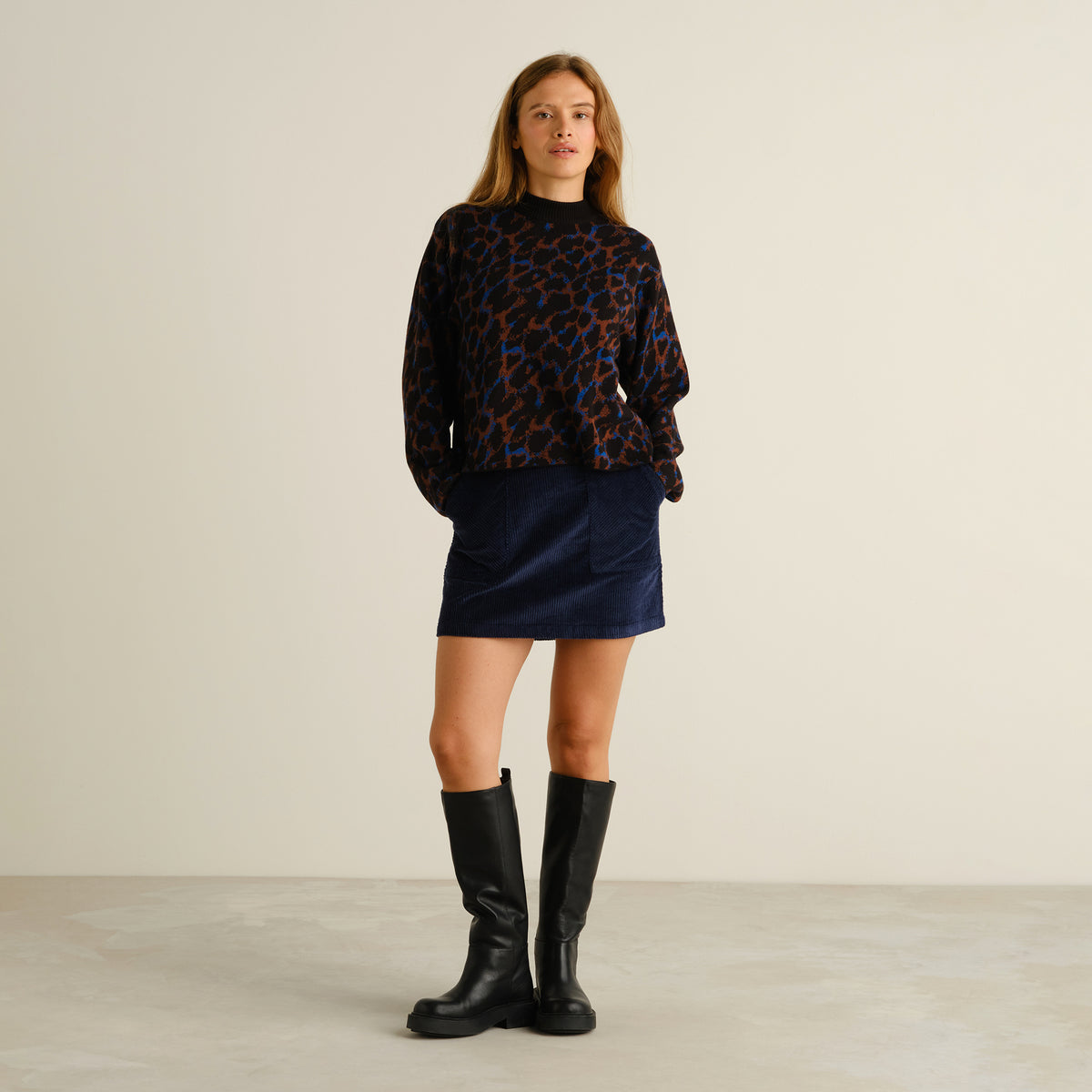 Sweater Limhamn Leopard Multi Color | DEDICATED