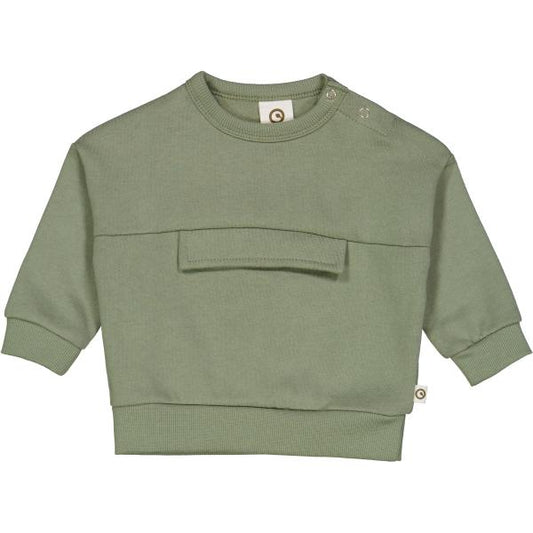 Pocket sweatshirt baby Poetry green   | Müsli