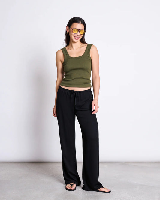 MID RISE LOOSE PANTS STRATH black | Jan ´n June