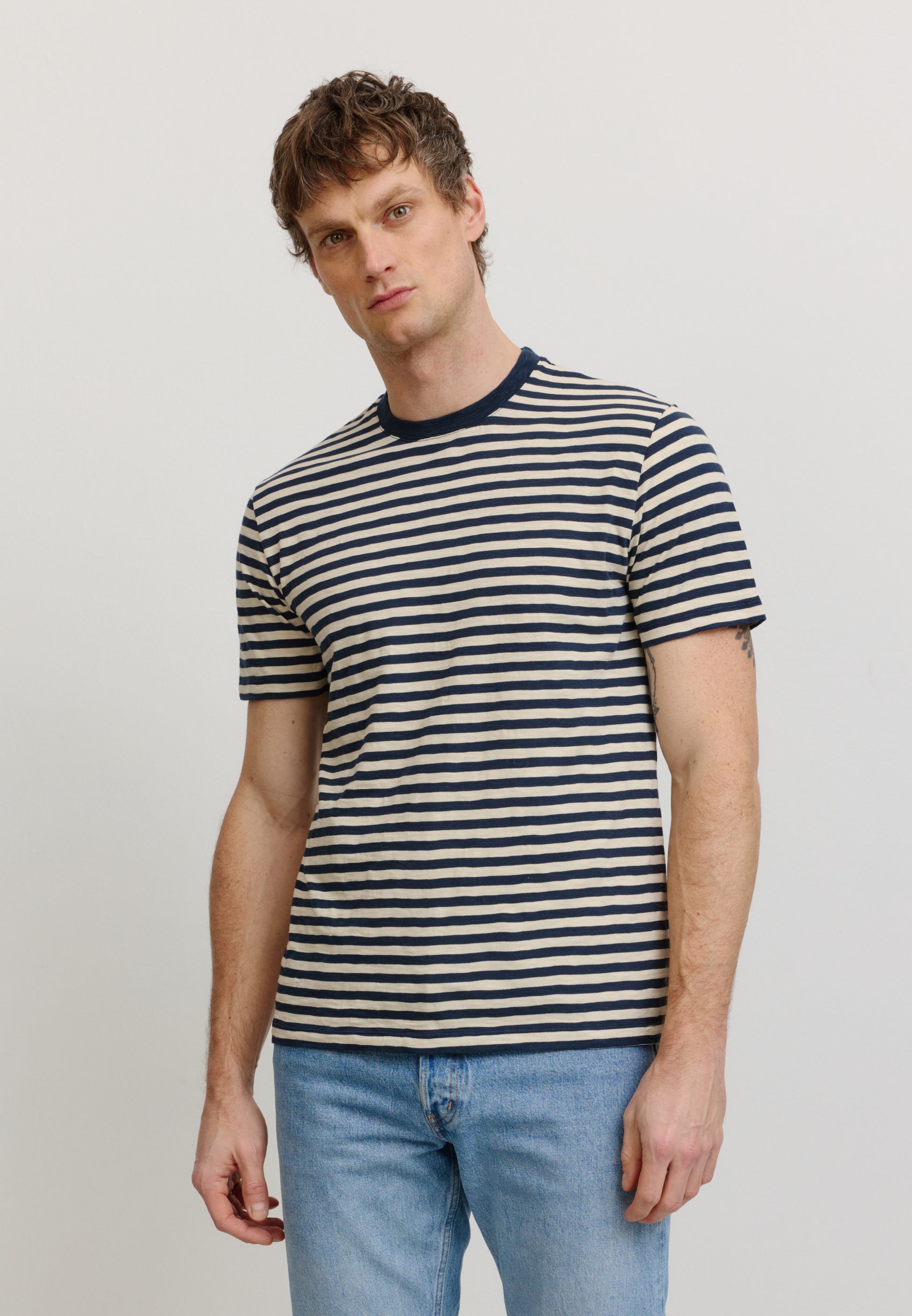 T-Shirt DELONIX STRIPES dark navy | recolution