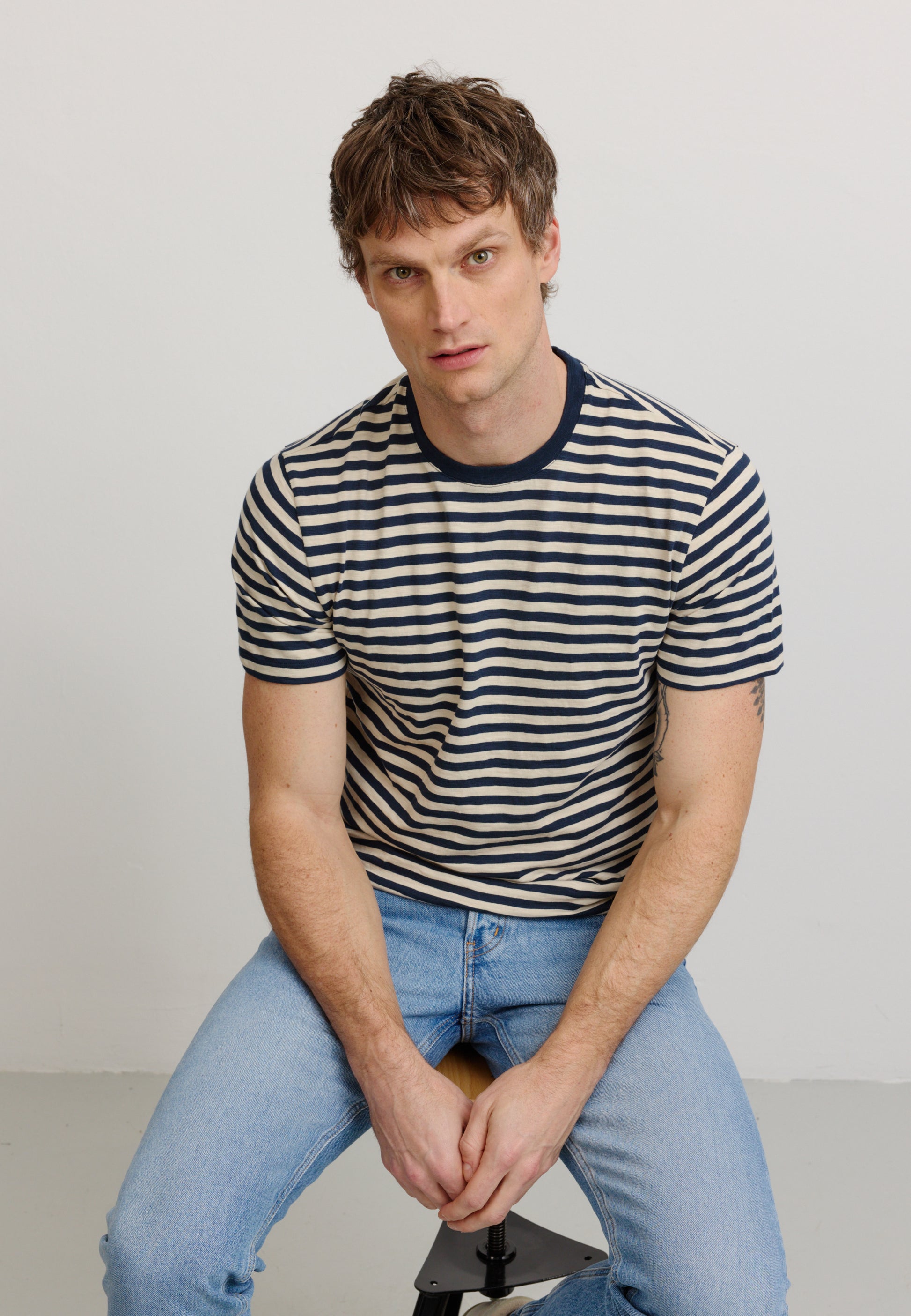 T-Shirt DELONIX STRIPES dark navy | recolution