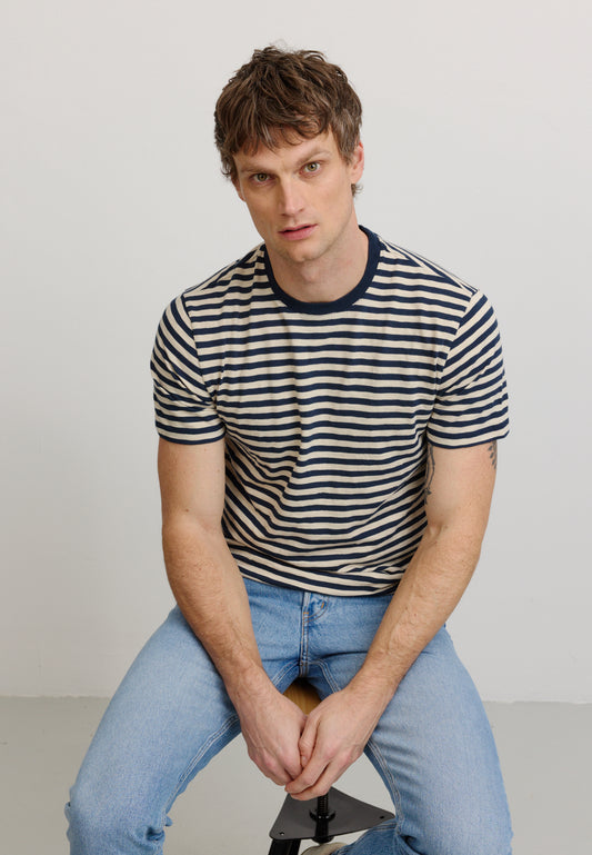 T-Shirt DELONIX STRIPES dark navy | recolution