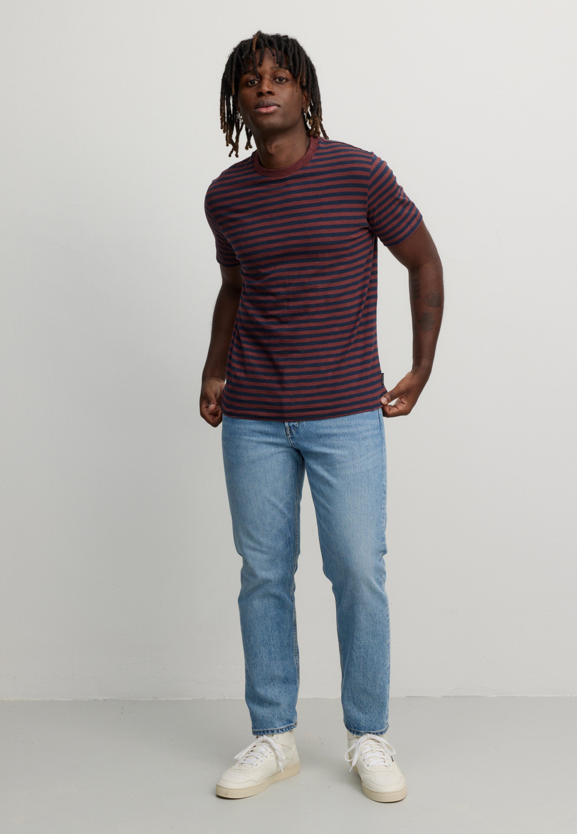 T-Shirt DELONIX STRIPES dark plum | recolution