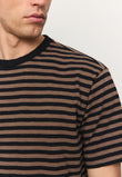 T-Shirt DELONIX STRIPES vintage brown | recolution