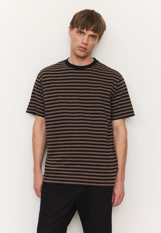 T-Shirt DELONIX STRIPES vintage brown | recolution