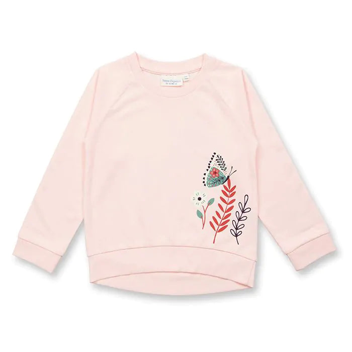 DENA Sweater light Pink + Flowers | Sense Organics