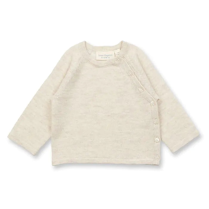 P. PICASSO Baby Knitted Wrap Jacket oatmeal | Sense Organics