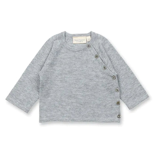 P. PICASSO Baby Knitted Wrap Jacket grey | Sense Organics