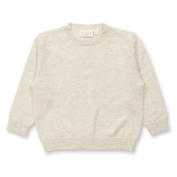 IKE Knitted Sweater wool oatmeal | Sense Organics