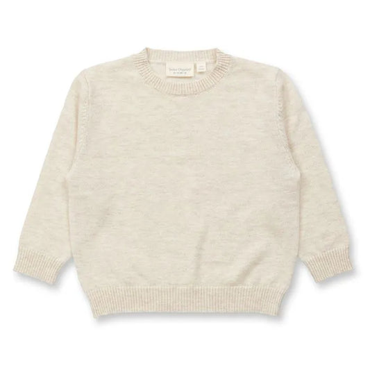 IKE Knitted Sweater wool oatmeal | Sense Organics