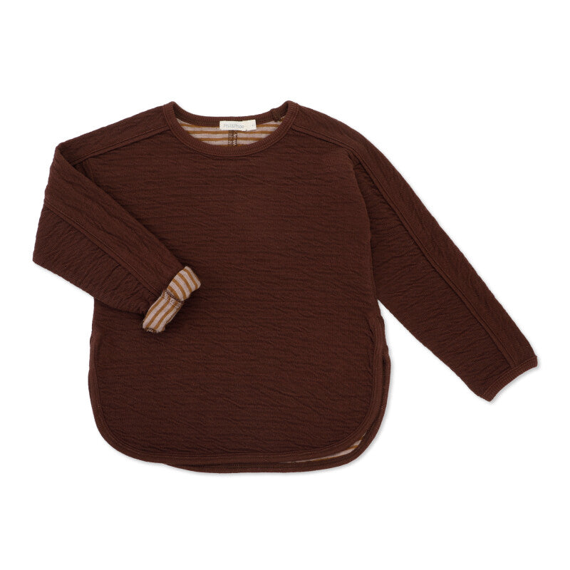 Textured loose top l/s burnt umber | Phil&Phae