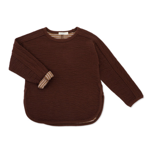 Textured loose top l/s burnt umber | Phil&Phae