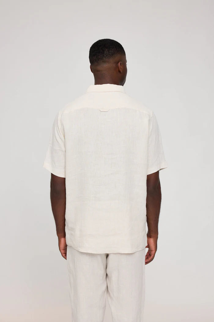 Hemd Shortsleeve Linen Shirt moon | MAZINE
