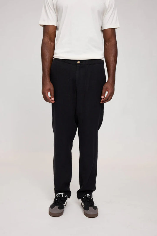 Regular Linen Pants black | MAZINE