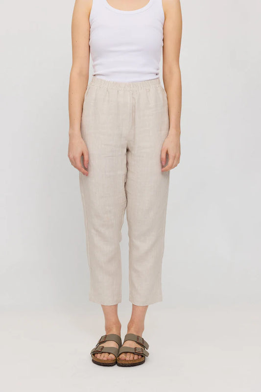 Straight Leg Linen Pants moon | MAZINE