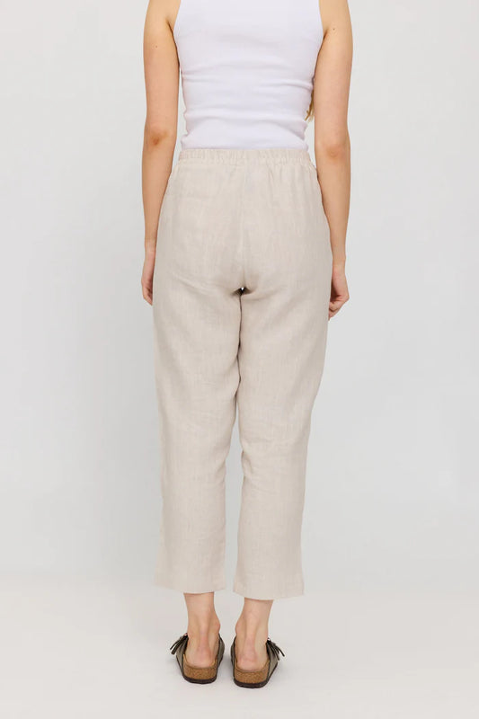 Straight Leg Linen Pants moon | MAZINE