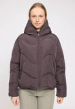 Waves Quilt Short Puffer Jacket eggplant  | MAZINE