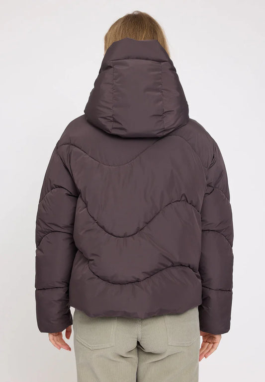 Waves Quilt Short Puffer Jacket eggplant  | MAZINE