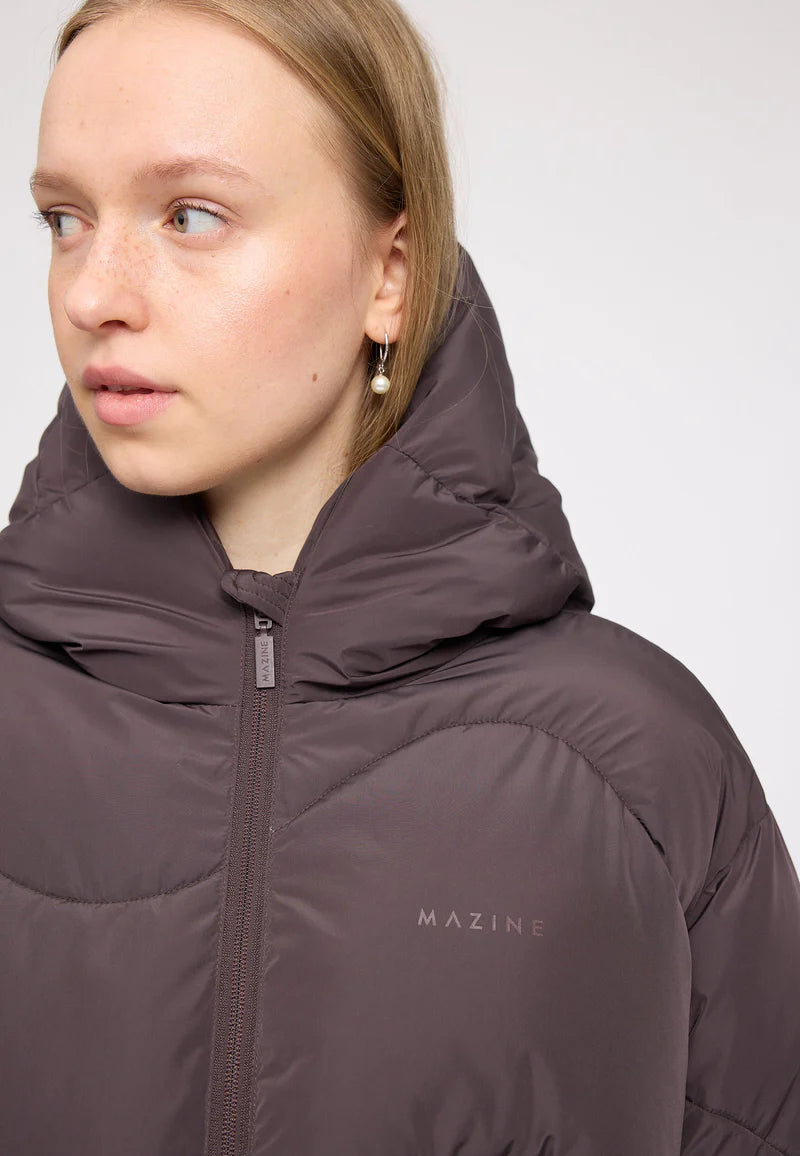 Waves Quilt Short Puffer Jacket eggplant  | MAZINE
