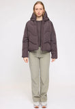 Waves Quilt Short Puffer Jacket eggplant  | MAZINE