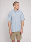 Hemd Shortsleeve Linen Shirt pastel blue | MAZINE