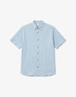 Hemd Shortsleeve Linen Shirt pastel blue | MAZINE