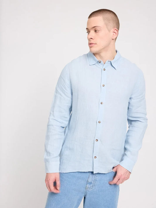 Classic Linen Shirt pastel blue | MAZINE