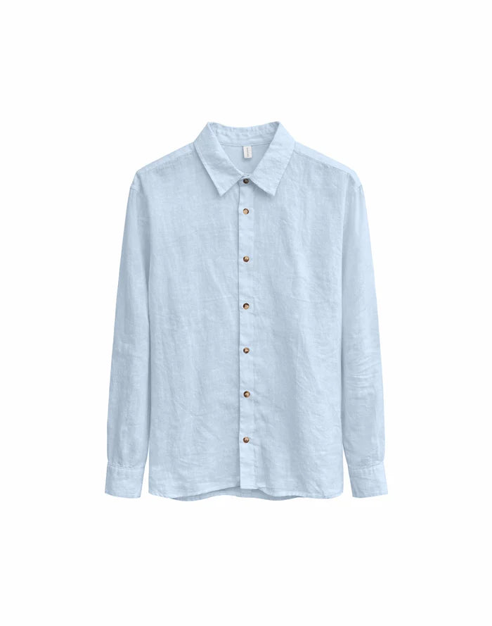 Classic Linen Shirt pastel blue | MAZINE