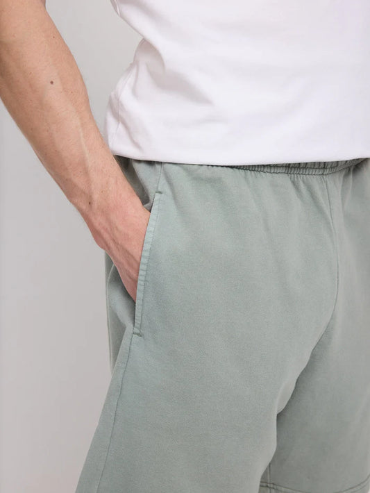 Genderless Natural Dye Sweat Shorts eucalyptus | MAZINE