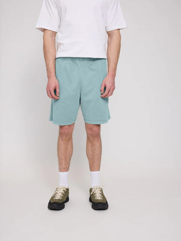 Genderless Natural Dye Sweat Shorts turquoise | MAZINE