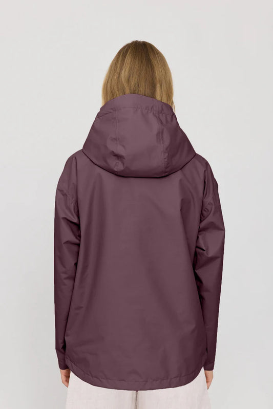 Short Ripstop Rain Jacket berry brown | MAZINE