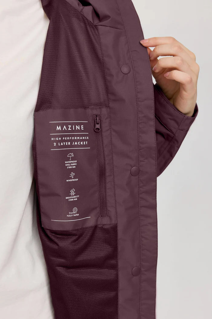 Short Ripstop Rain Jacket berry brown | MAZINE
