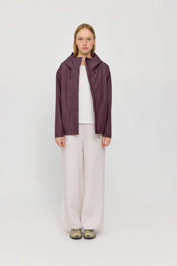 Short Ripstop Rain Jacket berry brown | MAZINE