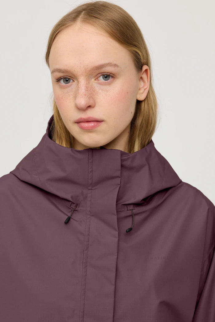 Short Ripstop Rain Jacket berry brown | MAZINE