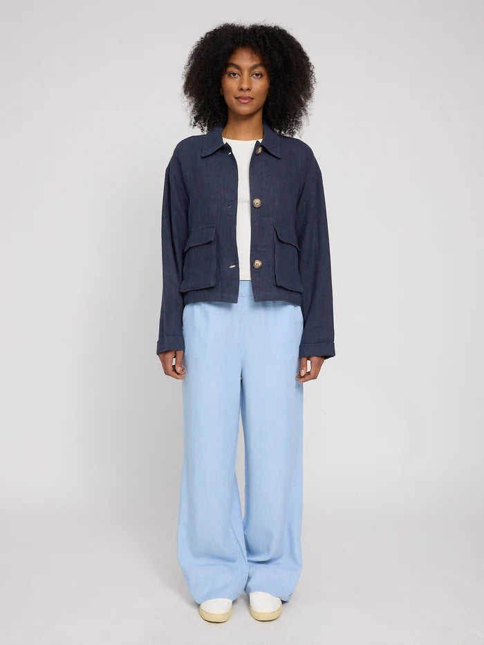 Short Linen Jacket ink blue | MAZINE