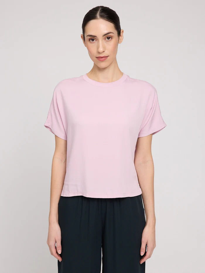 Crew Neck Viscose Blouse soft pink | MAZINE