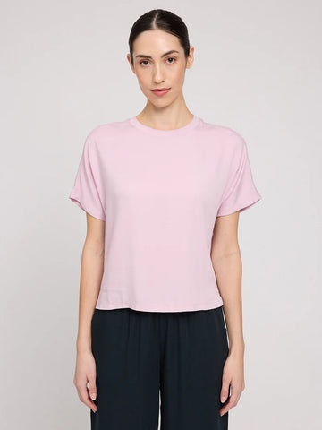 Crew Neck Viscose Blouse soft pink | MAZINE