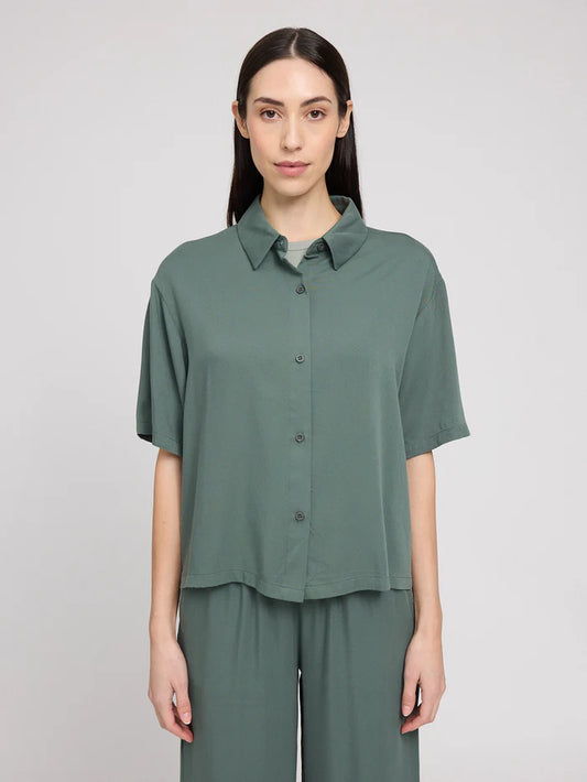 Short Sleeve Viscose Shirt bottle  | MAZINE