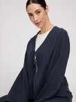 Linen Blouse w Binding ink blue | MAZINE