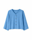 V-Neck Tencel Blouse dark blue wash | MAZINE