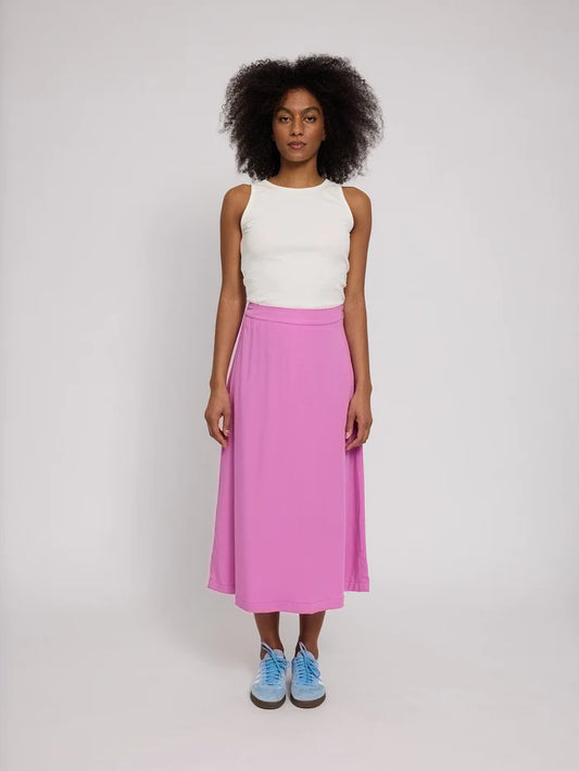 Viscose Midi Skirt lilac rose | MAZINE