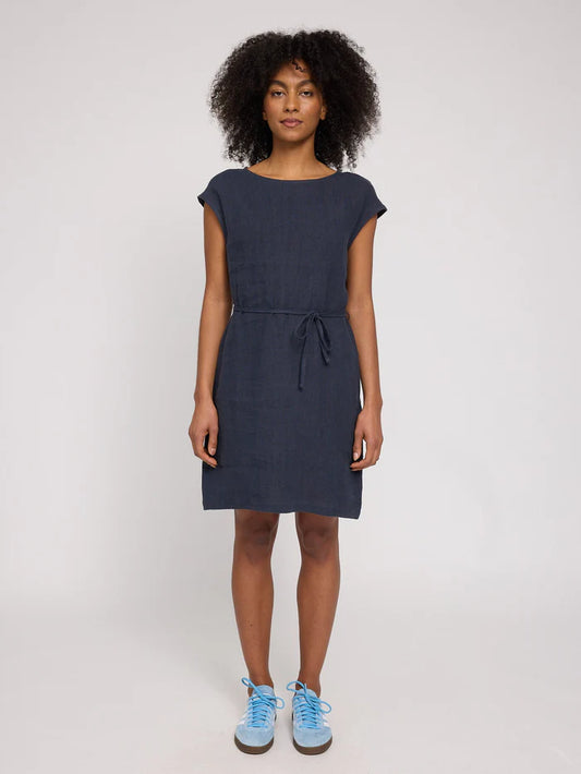 Linen Mini Dress ink blue | MAZINE