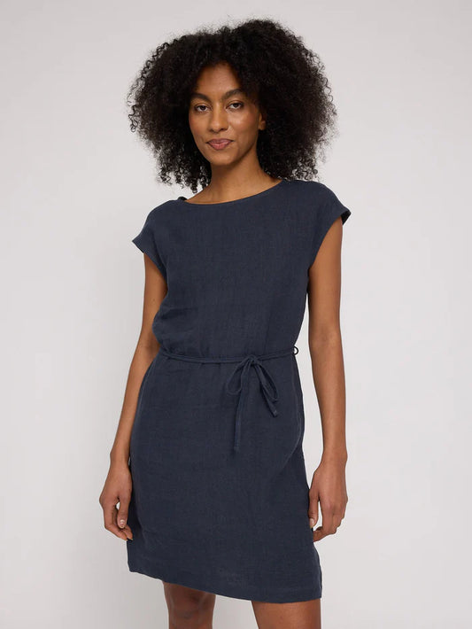 Linen Mini Dress ink blue | MAZINE