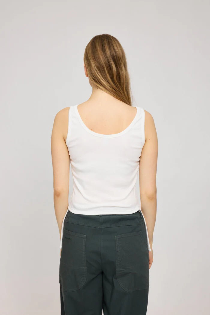 Tie Detail Tanktop offwhite | MAZINE