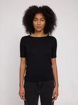 Sheer T-Shirt black | MAZINE