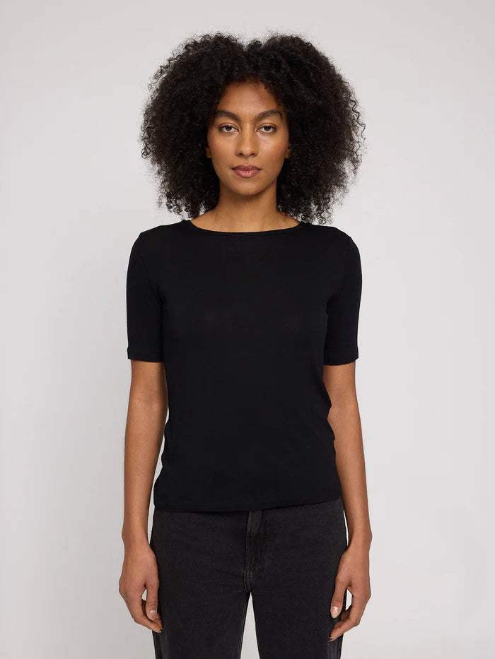 Sheer T-Shirt black | MAZINE