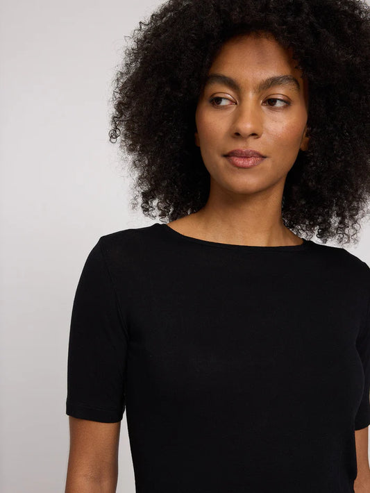 Sheer T-Shirt black | MAZINE