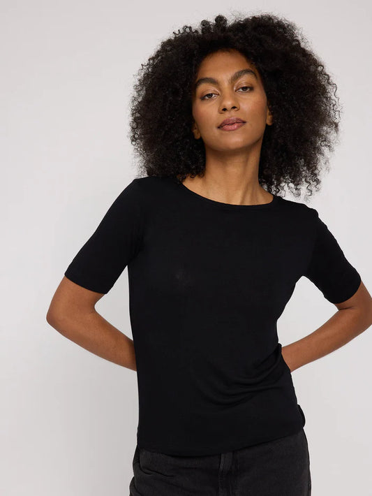 Sheer T-Shirt black | MAZINE