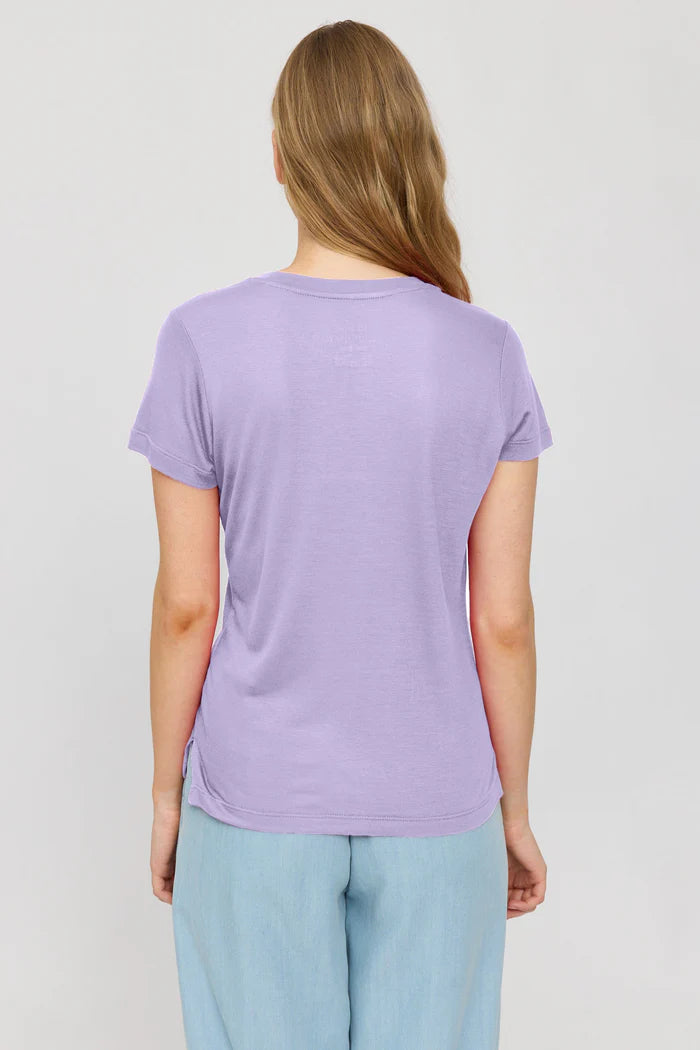 Ecovero Viscose Basic T-Shirt faded lavender | MAZINE