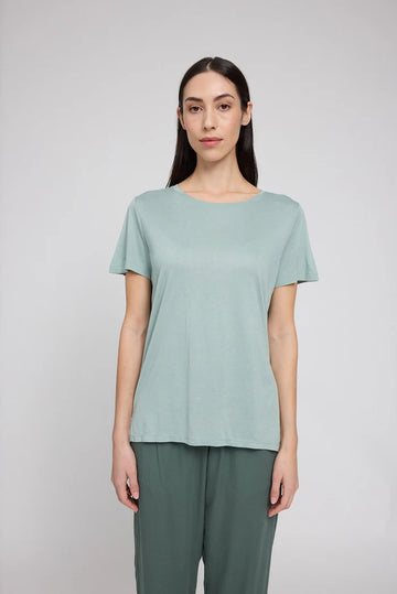 Ecovero Viscose Basic T-Shirt pale aqua | MAZINE